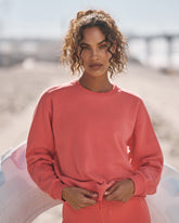 Sedona Seams Crew Women's Bright Coral Sweatshirt | Vuori sale