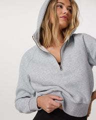 Restore Half Zip Hoodie Light Heather Grey Hoodie | Vuori for sale
