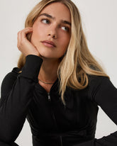 Halo Mini Full Zip Hoodie Black Heather | Vuori shop