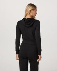 Halo Mini Full Zip Hoodie Black Heather | Vuori shop