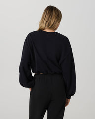 Sedona Bubble Crew Women's Black Pullover Crewneck | Vuori shop