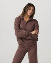 Granite Half Zip Women's Sable Heather Sweatshirt | Vuori discount