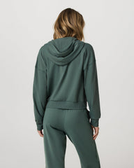 Halo Modern Full Zip Hoodie Women's Agate Green Hoodie | Vuori shop