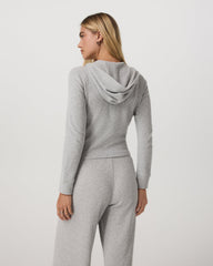 Waffle Full Zip Hoodie Women's Light Grey Hoodie | Vuori for sale