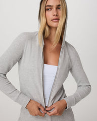 Waffle Full Zip Hoodie Women's Light Grey Hoodie | Vuori for sale