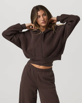 Restore Mini Full Zip Hoodie Women's Java Jacket | Vuori onsale
