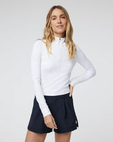 Studio Half Zip Women's White Athletic Pullover | Vuori shop