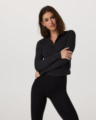 Studio Half Zip Women's Black Workout Jacket | Vuori for sale