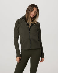 Chilled Out Full Zip Women's Olive Training Jacket | Vuori for sale