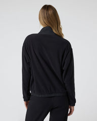 Women's Aspen Half Zip Black Fleece Pullover | Vuori shop