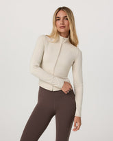 Vuori AllTheFeels™ Full Zip Women's Bone Fitness Jacket | Vuori online