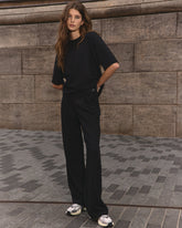 Maven Wideleg Pant Women's Black Lounge Pants | Vuori onsale