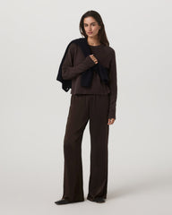 Nova Satin Wideleg Pant Women's Dark Java Pants | Vuori onsale