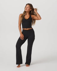 Inversion Rib Slim Flare Women's Black Slim Flare Leggings | Vuori onsale