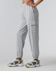 Boyfriend Cargo Sweatpant Pale Grey Heather | Vuori shop
