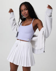 Clementine Pleated Skirt 15" White | Vuori outlet