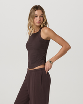Pose Cooper Tank Women's French Roast Tank Top | Vuori onsale