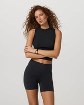 Halo Muscle Tank Women's Solid Black Tank Top | Vuori discount