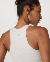 Pose Plyo Tank White Rib Tank Top with Built in Bra | Vuori outlet