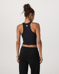 Pose Plyo Tank Black Crop Tank Top with Built in Bra | Vuori shop