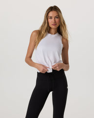 Energy Top Long Women's White Performance Tank Top | Vuori discount