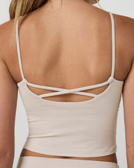 Halo Cami Women's Ecru Heather Performance Knit Top | Vuori sale