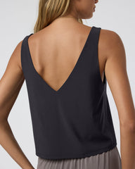 Villa Cropped Tank Black | Vuori outlet