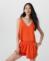 Villa Cropped Tank Bright Poppy | Vuori online