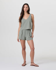 Villa Textured Crop Tank Laurel | Vuori discount