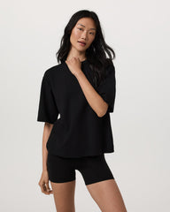 Short Sleeve Maven Oversized Tee Women's Black T-Shirt | Vuori shop