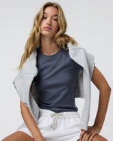 Pose Fitted Tee Women's Azure Rib Top | Vuori onsale