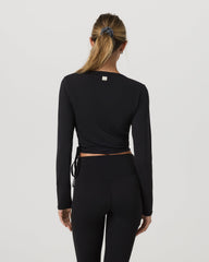 Vuori AllTheForm™ Wrap Top Women's Black Wrap Top | Vuori outlet