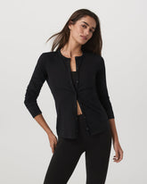 Women's Long Sleeve Halo Snap Cardigan Black Heather | Vuori sale