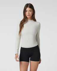 Vuori AllTheFeels Long Sleeve Mock Ecru | Vuori discount