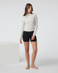 Vuori AllTheFeels Long Sleeve Mock Ecru | Vuori discount