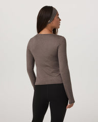Women's Long Sleeve Halo Essential Scoop Chia Heather | Vuori onsale