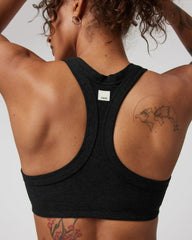 Elevation Racer Bra Black Racerback Sports Bra | Vuori online