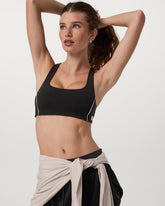 Daily Piped Bra Women's Black Sports Bra | Vuori outlet