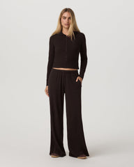 Waffle Wideleg Pant Women's Dark Java Waffle Knit Pants | Vuori onsale