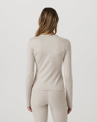 Long Sleeve Halo Essential Crew Tee Ecru Heather Shirt | Vuori onsale
