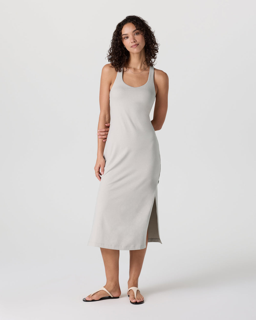 Halo Racerback Dress Ecru Heather | Vuori sale