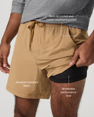 HardKore Short Lined 7" Men's Burlap Performance Shorts | Vuori outlet