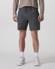 Cascade Crinkle Elastic Waist Short Classic Fit 8" Charcoal | Vuori sale