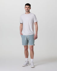 Banks Short Dusty Blue Slub Stripe Athletic Shorts | Vuori sale