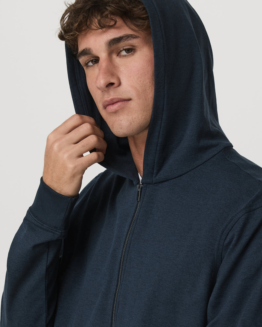 Coronado Full Zip Hoodie 2.0 Men's Midnight Heather Jacket | Vuori shop