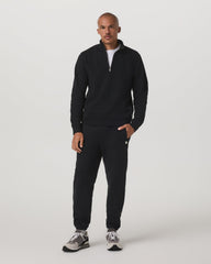 Seaside 1/2 Zip Classic Men's Black Pullover | Vuori discount