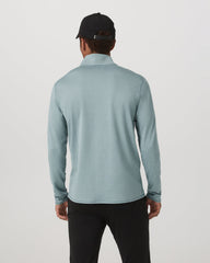 Ponto Half Zip Mock Neck Men's Misty Blue Heather Layer | Vuori discount