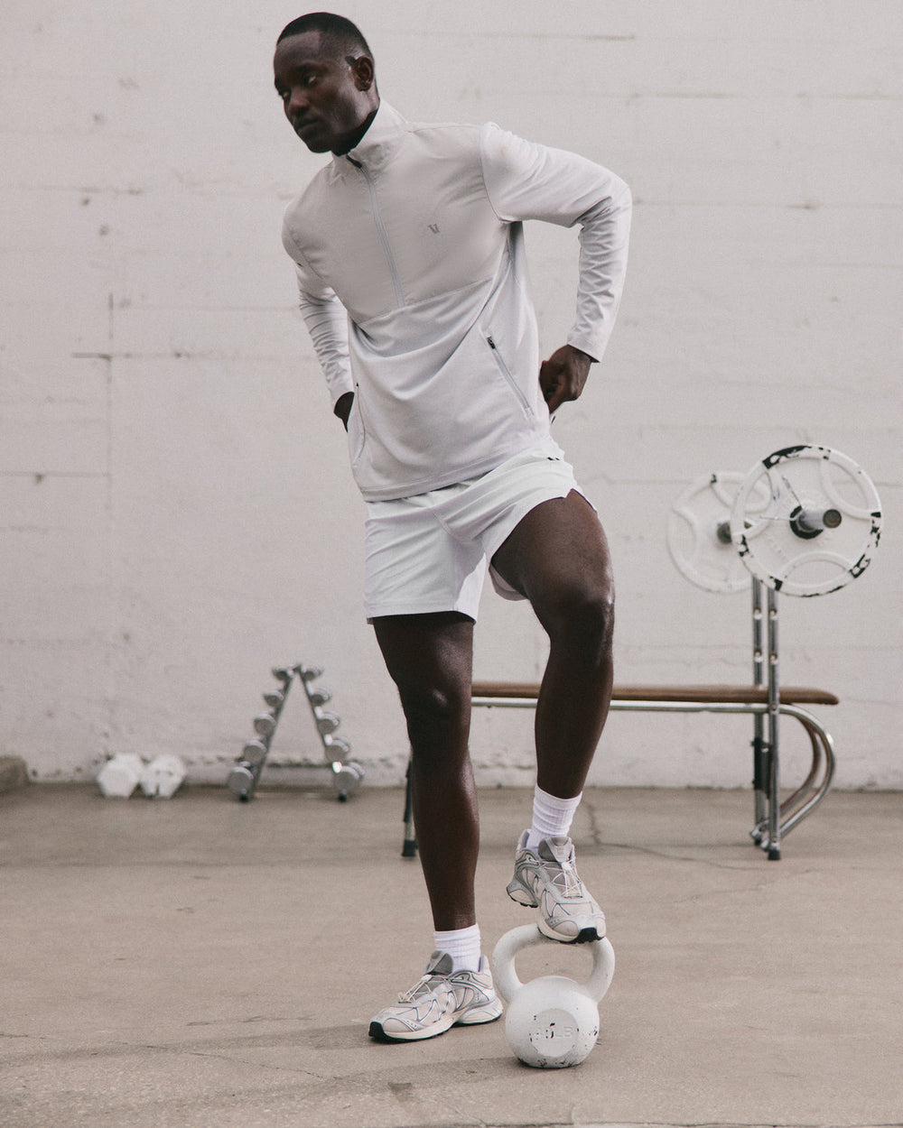 Sunday Element 1/2 Zip Men's Frost Grey Pullover | Vuori shop