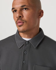 Long Sleeve Waffle Polo Men's Dark Pewter Polo Shirt | Vuori outlet