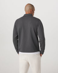 Long Sleeve Waffle Polo Men's Dark Pewter Polo Shirt | Vuori outlet